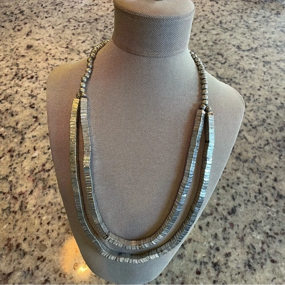 Elegant Silver Beaded Necklace